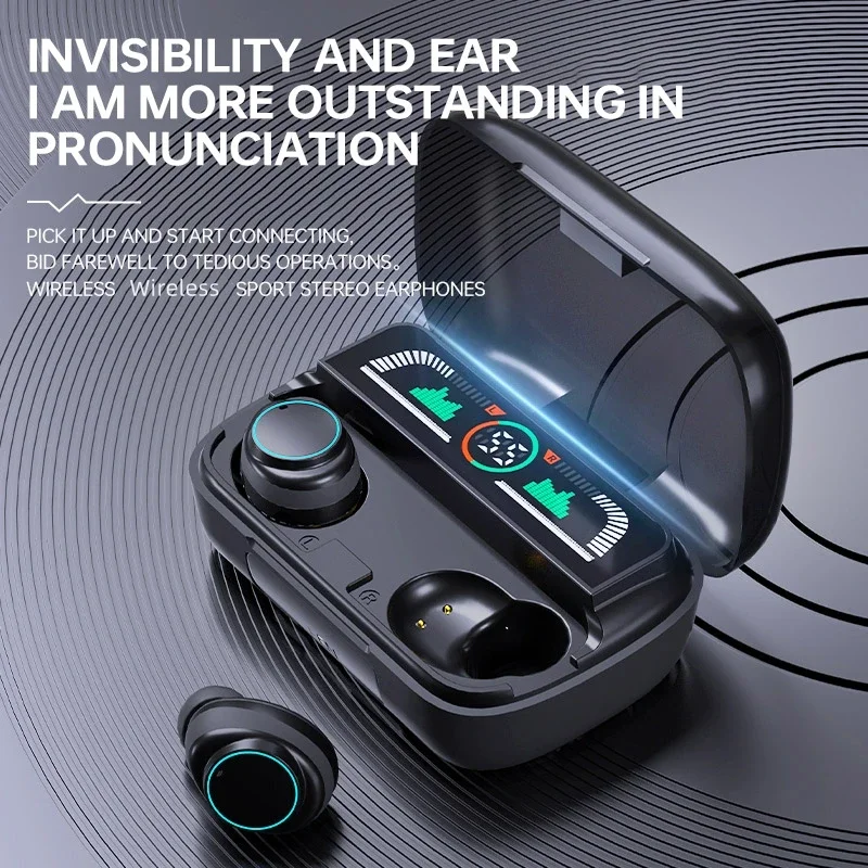 

Wireless Bluetooth Headset TWS Headphone with Mic Stereo Sports in-ear Earphone Touch Control Long Standby HD Call Earbuds