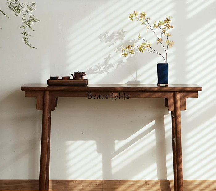 

Solid Wood Console Tables Flat Long Narrow Table Altar Black Walnut Zen Antique Ming Table