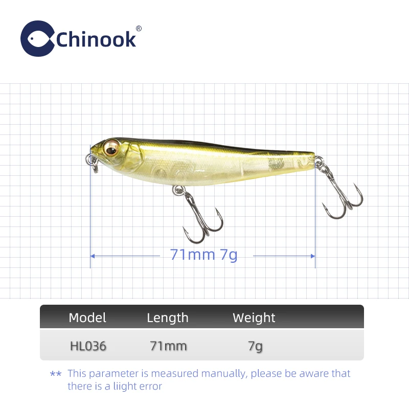 Chinook Sinking Pencil bait Fishing Lure 71mm7g Surface Floating Lures for fishing swimbait Rap pike bass lurebait