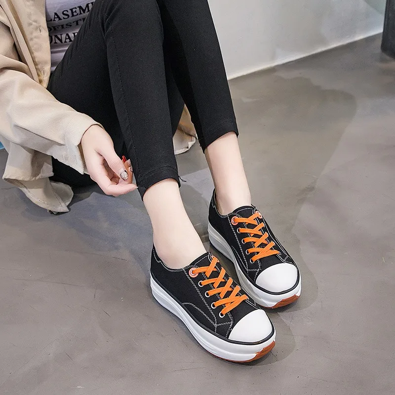 Fashionable Canvas Sneakers for Women Platform Sneakers for Women Wedge Sneakers for Casual Sneakers Low Help Laces