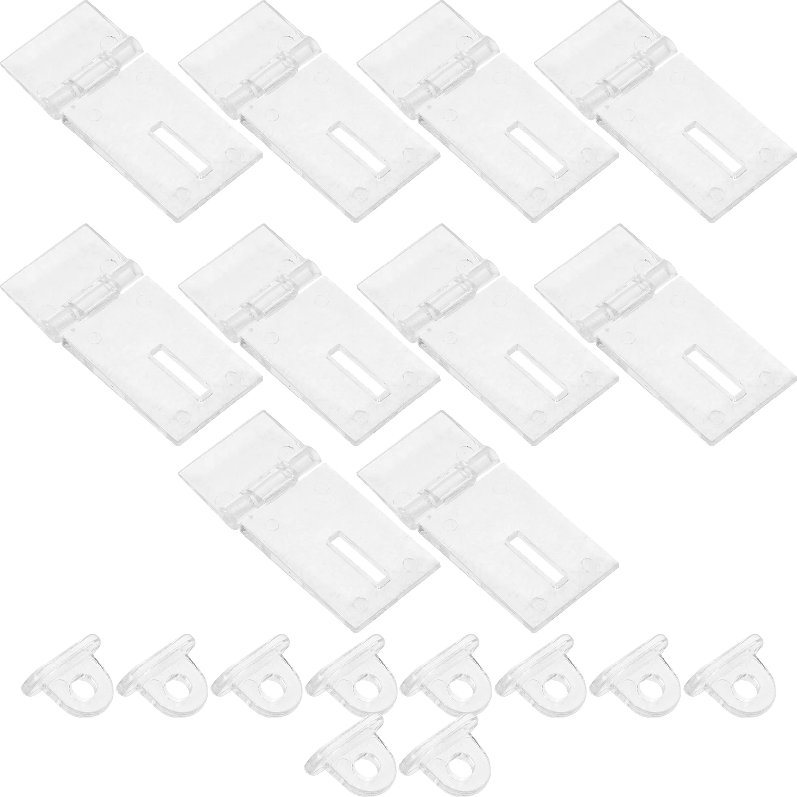

10 Sets Acrylic Latches 25x55mm Two-Piece Set Transparent Locks for Jewelry Boxes Display Case Accessories Small Cabinet Door