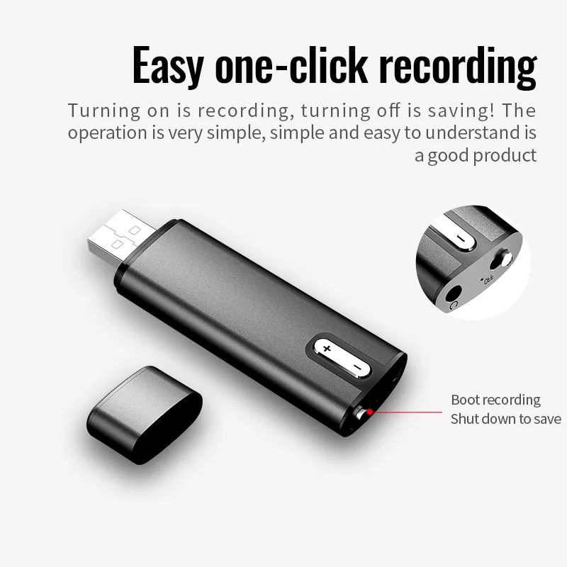 ポータブルuディスクボイスレコーダー-ワンクリック録音-オクタコアノイズリダクション-60m距離-ファイル暗号化-800時間スタンバイ