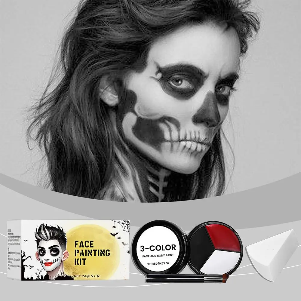 Halloween Face Painting Kit Body Makeup Non Toxic Makeup Wax For Christmas Halloween Fancy Carnival Vibrant Party W5x7