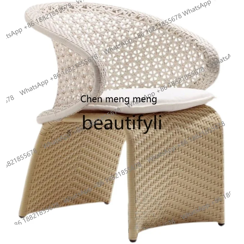 X Outdoor Simple Modern Multifunctional Imitation Rattan Courtyard Balcony Rattan Furniture Table and Chairs