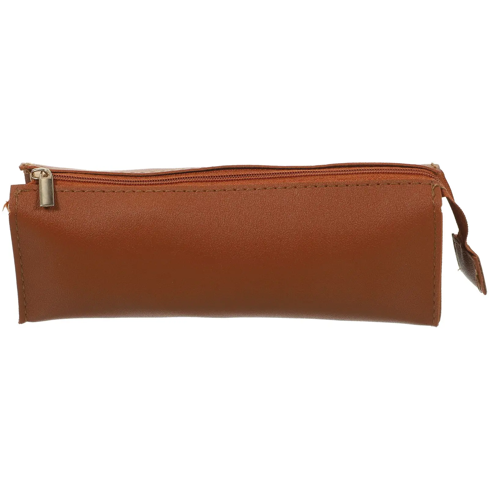 Pencil Case Large Capacity Brown Color Zipper Opening Washable Slim Cases for Kids School Supplies Pen Bags