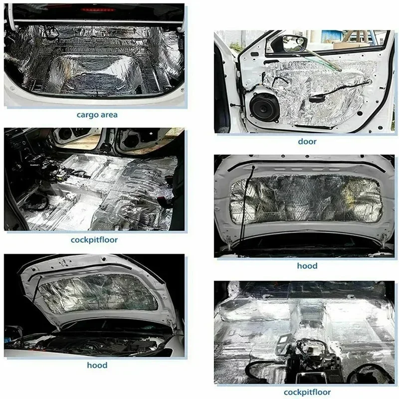 5/10 قطعة 5/10 مللي متر سيارة الصوت المميت حصيرة عزل الحرارة للسيارات فان الصوت برهان التخفيت بساط عازل اكسسوارات السيارات الداخلية