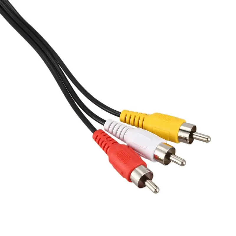 3Pcs 1.5M 4.9Ft 3 RCA Male To 4 Pin S-Video Male TV PC Conversion Cable