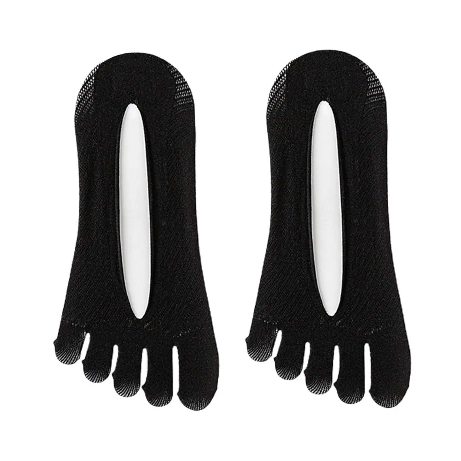 الصيف تنفس خمسة اصبع القدم منفصلة لا تظهر رقيقة الجوارب النساء نونسليب كعب قبضة بطانة للشقق والمتسكعون #4