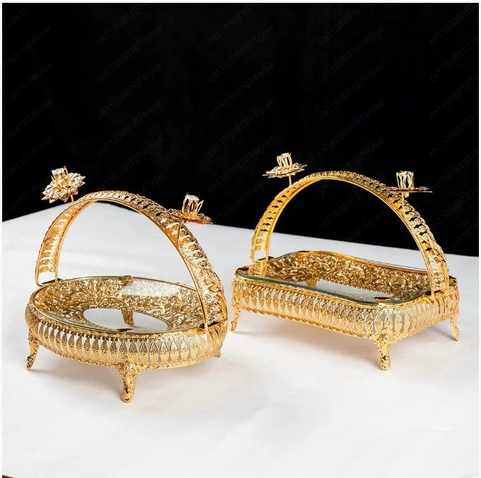 

European Glass Fruit Plate FRuit Basin Dried FruiT Plate Household Living Room Coffee Table Ornament Light Luxury fruit Plate