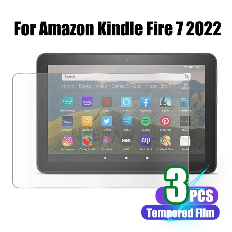 Screen Protector for All-New Amazon Fire 7 Tablet 2022 Release 12th Gen Tempered Glass Film for Amazon Kindle Fire 7 7.0 Inch