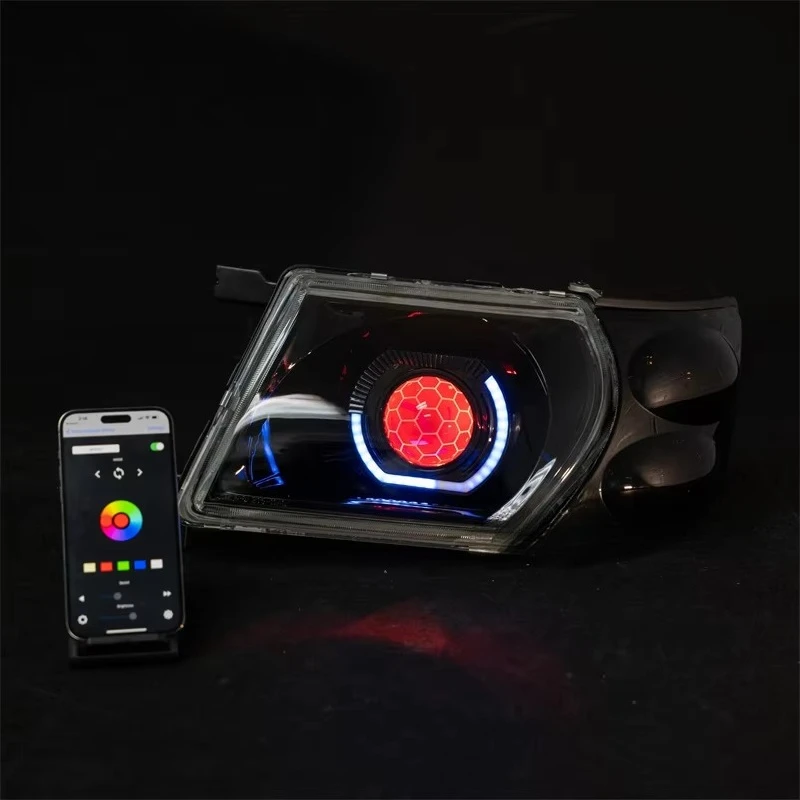For Nissan PATROL Y61 SERIES1-3(1997-2004) CUSTOM LED HEADLIGHTS Cuboid Angel Eye Turbine RGB Sequential Indicator+DRL