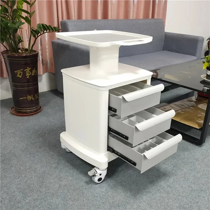 Beauty Instrument Cart with Drawer Ultrasonic Knife Small Bubble Skin Management Mobile Base Putting Equipment Rack