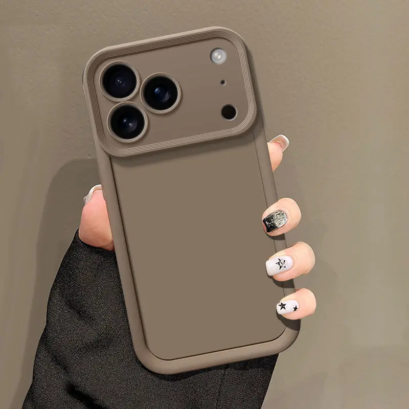 Funda de silicona mate lisa a prueba de golpes para iPhone 17 Air 16 15 14 13 12 11 Pro Max Plus, protección de cámara gruesa, funda suave de TPU