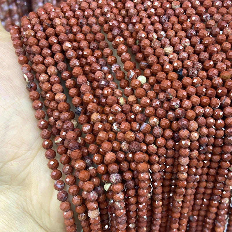 2/3/4mm Natural Stone Red Stone Granule Scattered Beads With Cut Surfaces For Jewelry Making DIY Bracelet Necklace