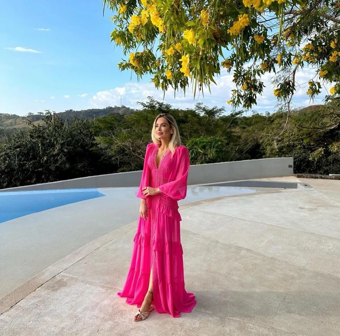 Vestido de lujo de manga larga para mujer, vestidos de noche con volantes, bata elegante para invitados de boda, verde, azul, morado, nuevo cóctel de verano 2025