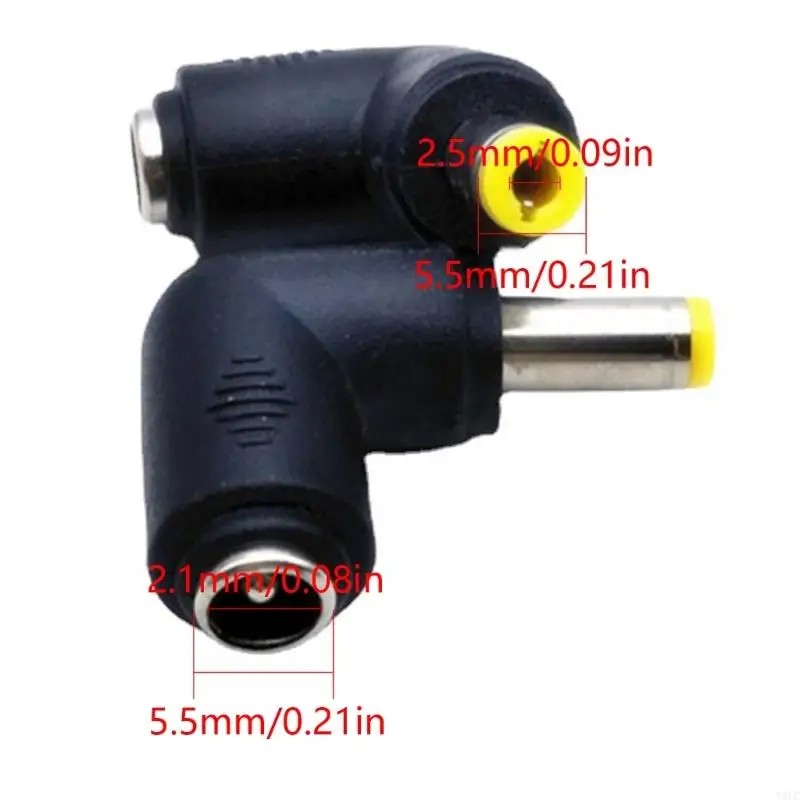 Convertidor carga codo a macho Y5LC, conector DC5.5x2.1mm a DC5.5x2.5mm