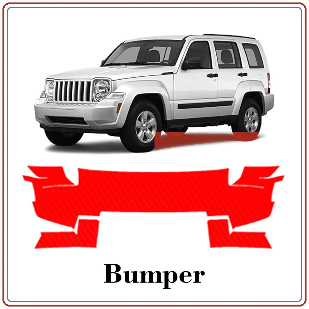 For Jeep Liberty 2008-2013 Precut TPU Paint Protection Film PPF Front Bumper Kit Clear Bra Stone Guard EU UK