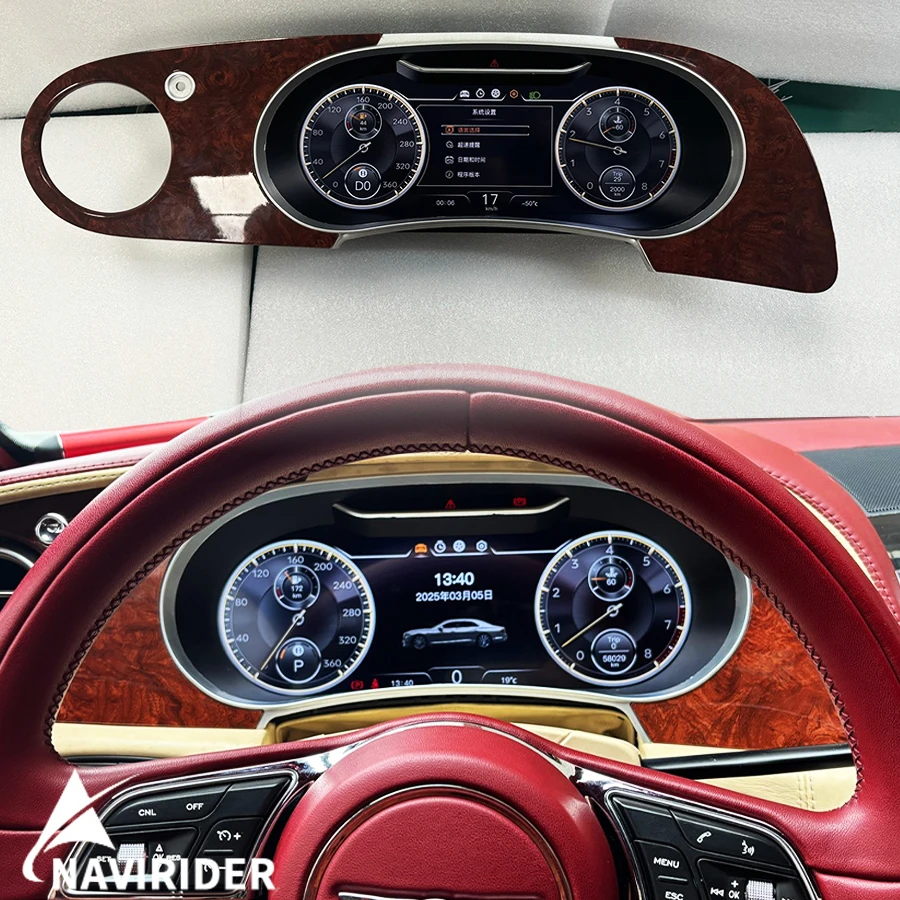 12.3''LHD RHD Digital Instrument Speedometer For Bentley Flying Spur/Continental 2005-2012 Carplay LCD Cluster Dashboard Panel