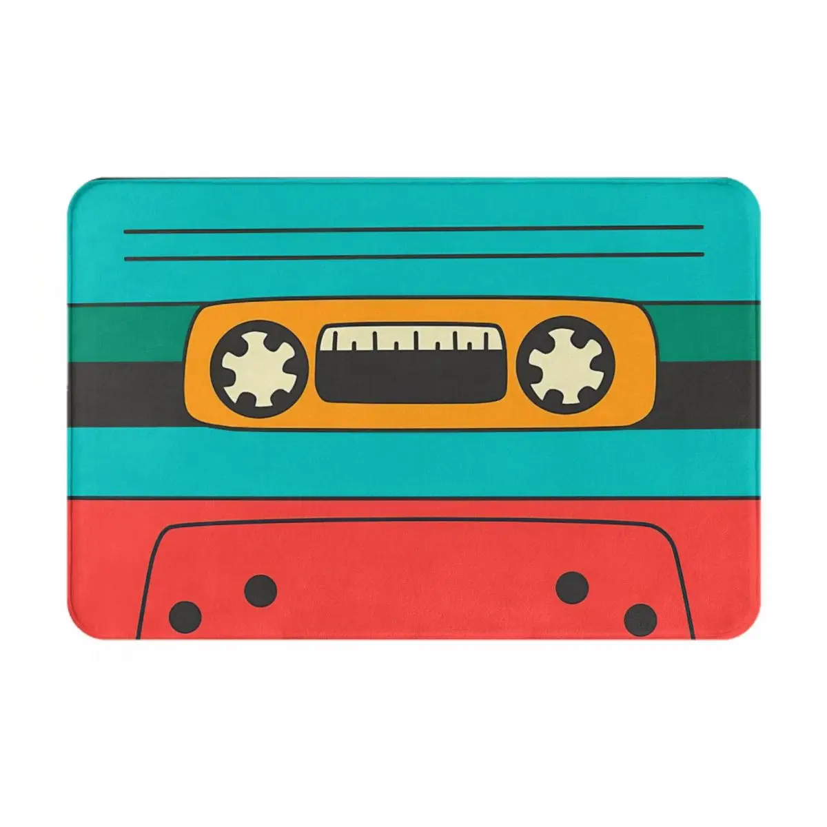 Colorful Cassette Tape Doormat Rug carpet Mat Footpad Bath mat Non-slip toilet Balcony Parlor durable Washable