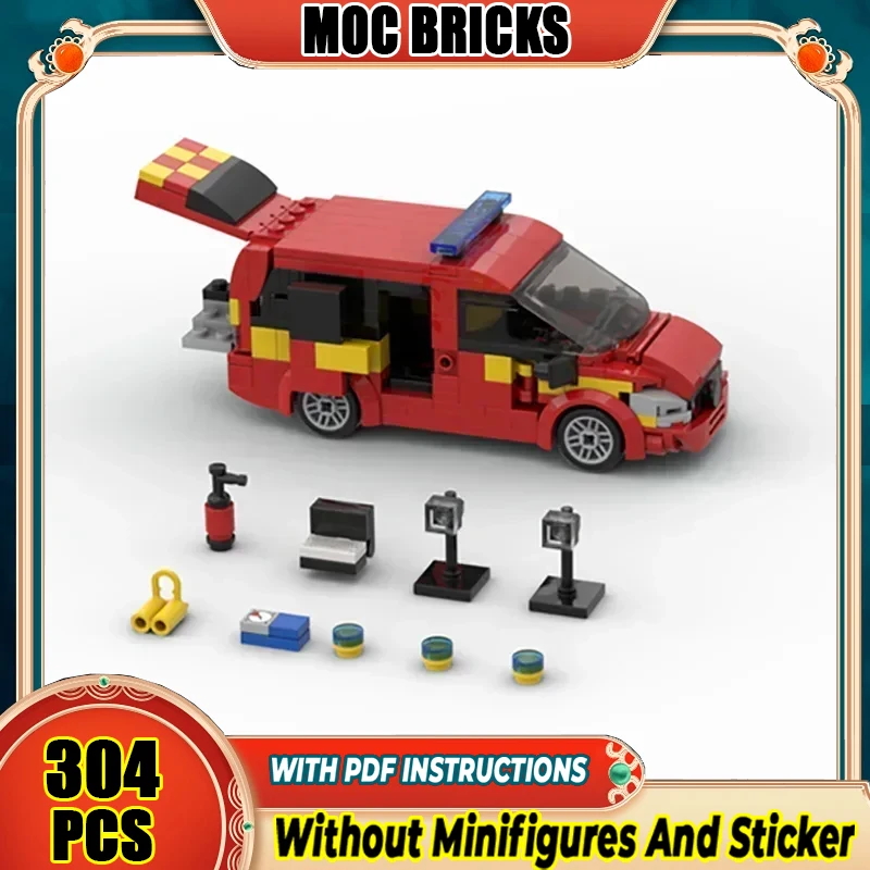 

Строительные блоки Moc, Лондон, пожарная бригада, командный автомобиль, модель автомобиля, технология, кирпич, фирменный автомобиль, игрушка «сделай сам» для подарков