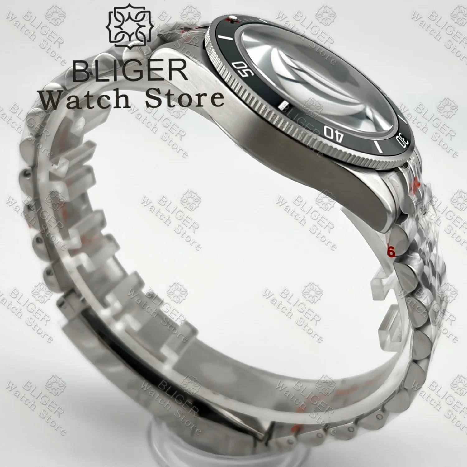 BLIGER 39 мм BB58 Корпус для часов Юбилейный браслет Нержавеющий винт Корона Куполообразное сапфировое стекло Подходит для NH34 NH35 ETA2824 PT5000 Механизм