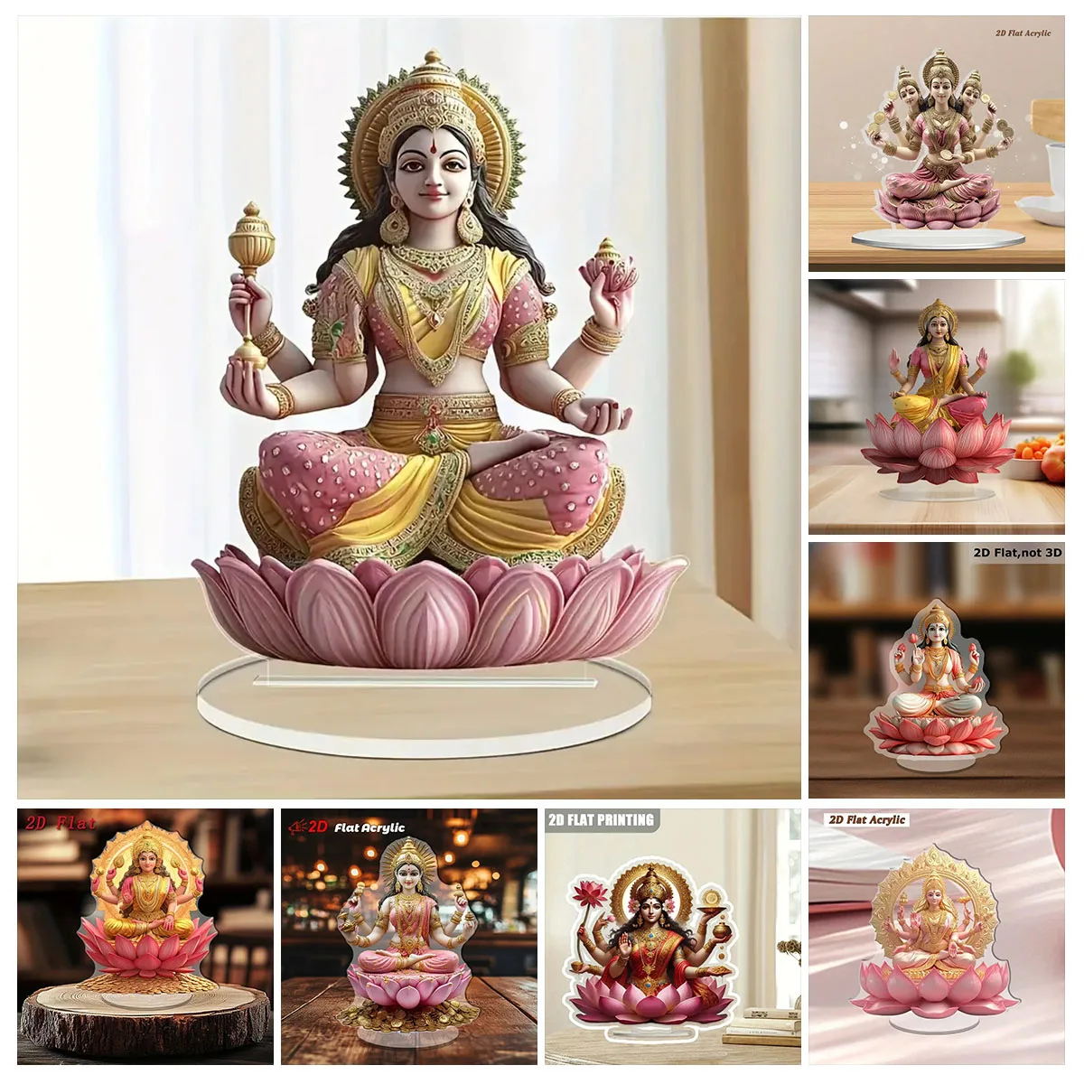 

2D плоский акриловый знак, элегантный индуистский религиозный лакшми, украшение стола, дом, офис, кафе, витрина, украшение для стола, декор в подарок