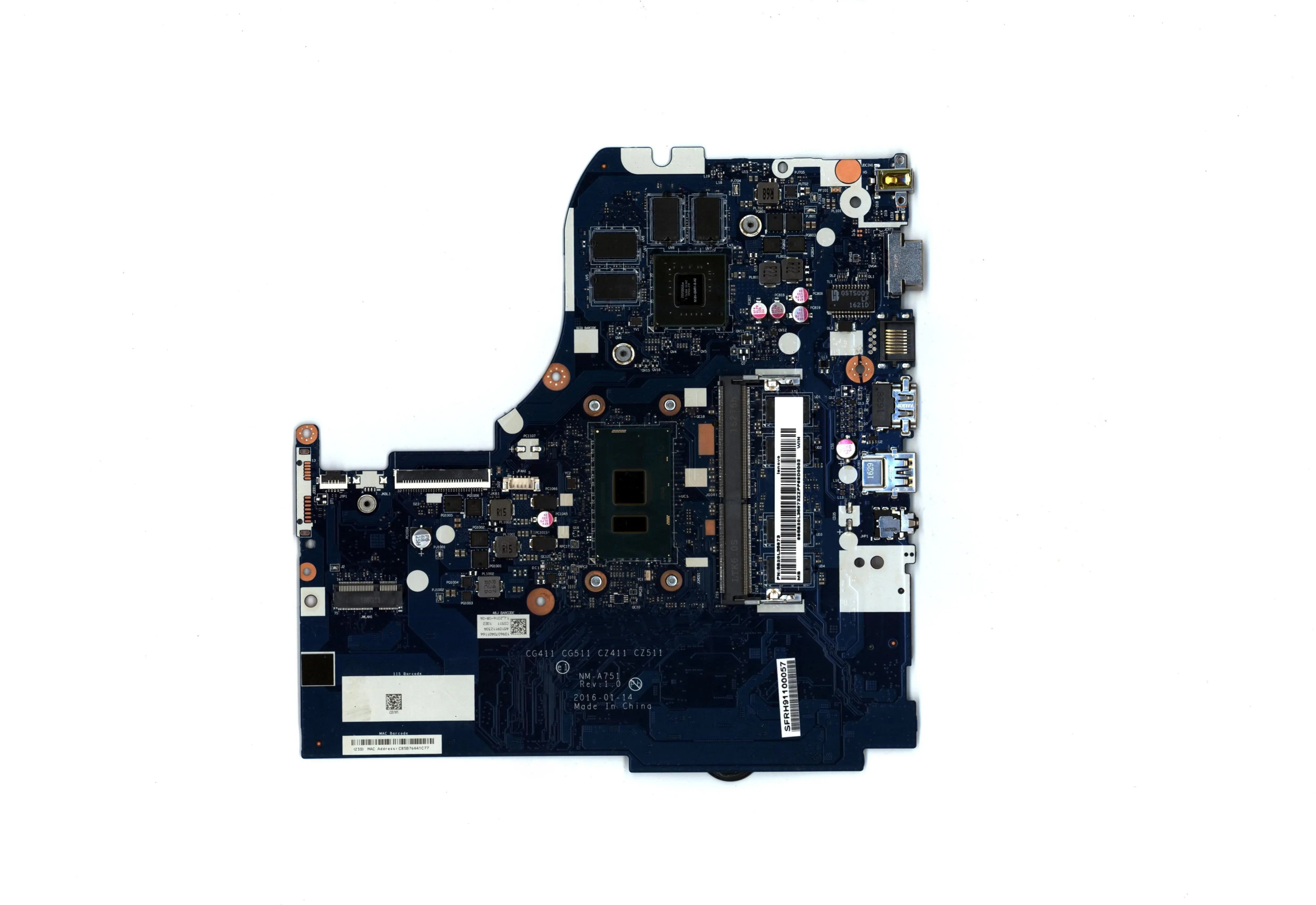 

SN NM-A751 FRU 5B20N87021 CPU I36006U Model Multiple optional CG411 CG511 CZ411 CZ511 ideapad 310-15ISK thinkbook motherboard