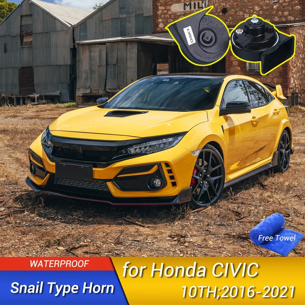 For Honda CIVIC 10th 2016-2021 Car Snail Horn Speakers Tweeter High Bass Waterproof Whistle Accessories