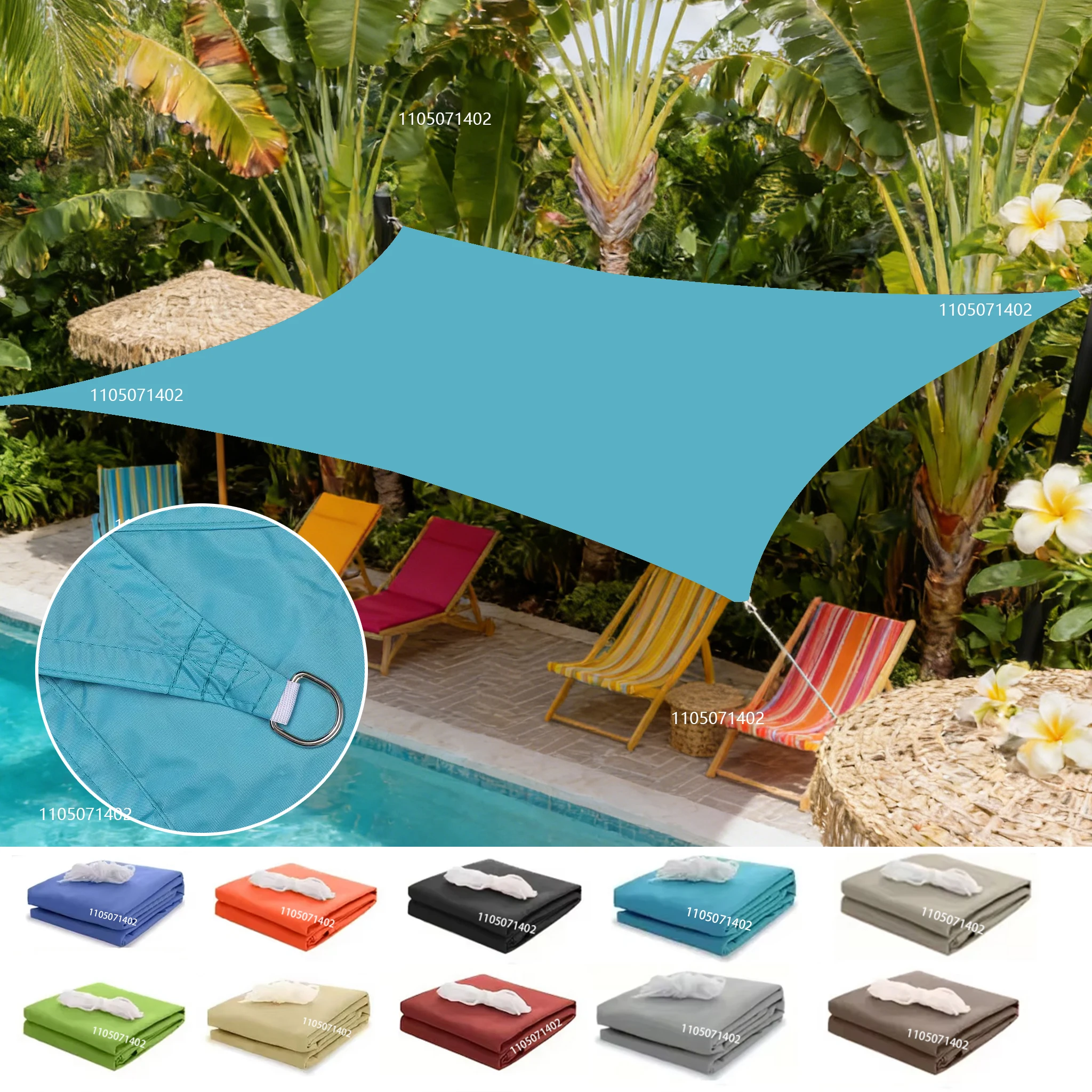 Waterproof Sun Shade Sail, Rainproof UV Resistant Canopy, Outdoor Awning for Garden Patio Balcony Backyard