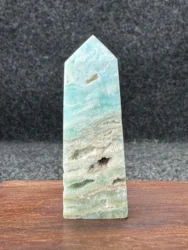 Natural Hemimorphite Four-Corner Pillar Magic Wand Healing Stone Energy Aura Aura Meditation Witchcraft Ore Home Decoration Orna