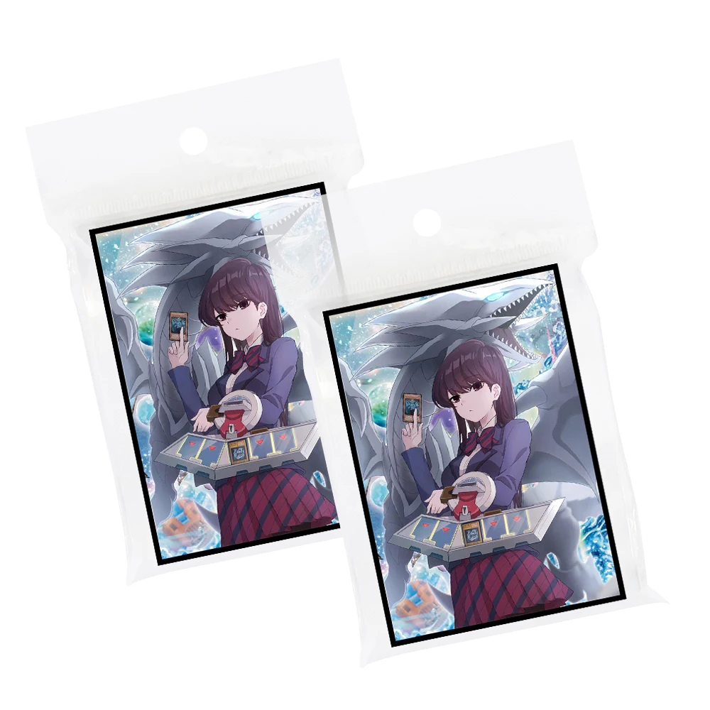 

63×90mm 100PCS Blue-Eyes White Dragon Anime Card Sleeves for YGO/TCG Top Loading Cartoon Deck Shield Card Cover