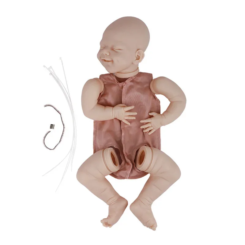

20inch DIY Popular Reborn Doll Kit Sleeping April Smiley Face Very Soft Touch Fresh Color Unpainted Unfinished Doll Parts