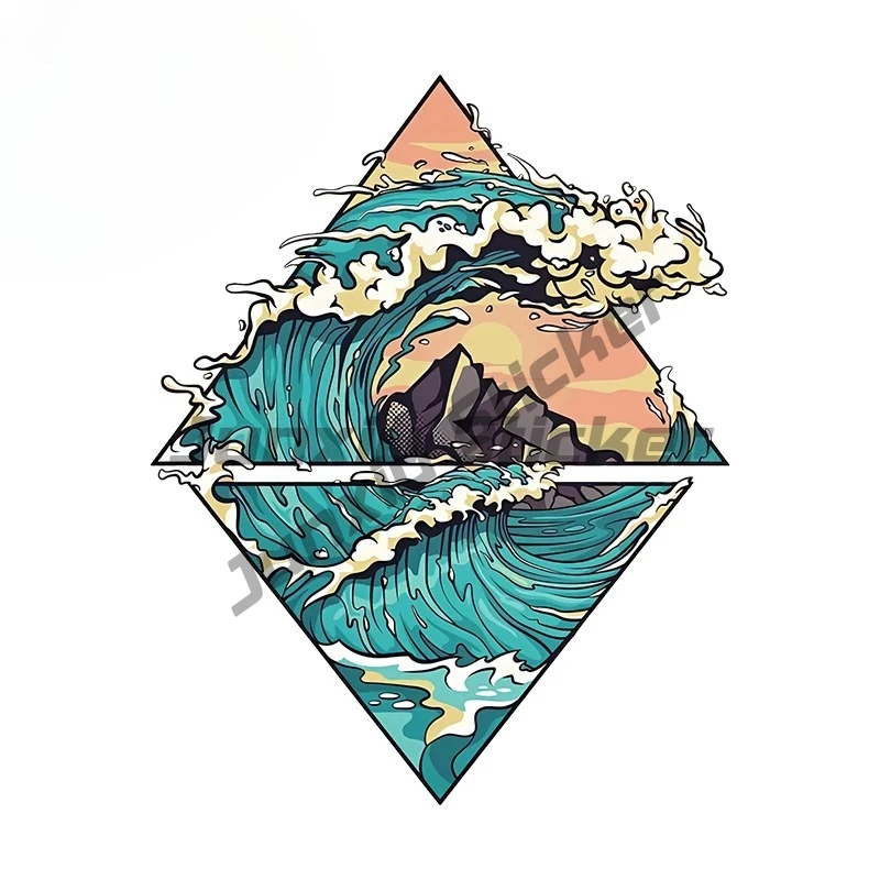 

The Great Wave Off Kanagawa Car Stickers Cool Graphics Decals Creative Personality Car Accessoires