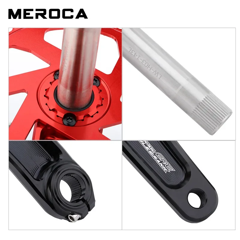 MEROCA Mountain Bike Crankset Direct Mounted bike Crank MTB 170mm Hollow Integrated Narrow Wide Chainring 32/34/36/38T