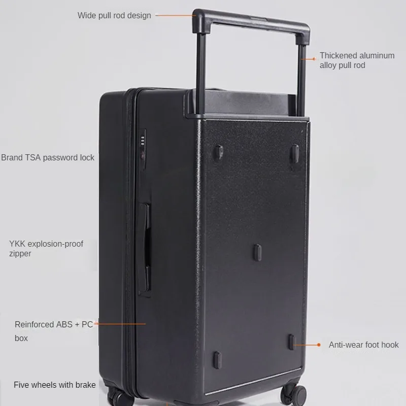 Super Suitcase 32/36 Inch Large Capacity Ultra Light Trunk Unisex Wide Handle Fashion Trolley Case for Students Carry on Luggage