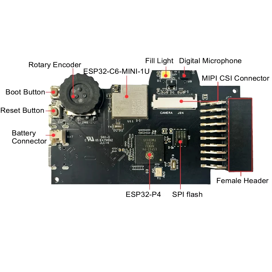 لوحة تطوير رؤية AI مقاس 1.54 بوصة LCD ESP32-P4-EYE Edge