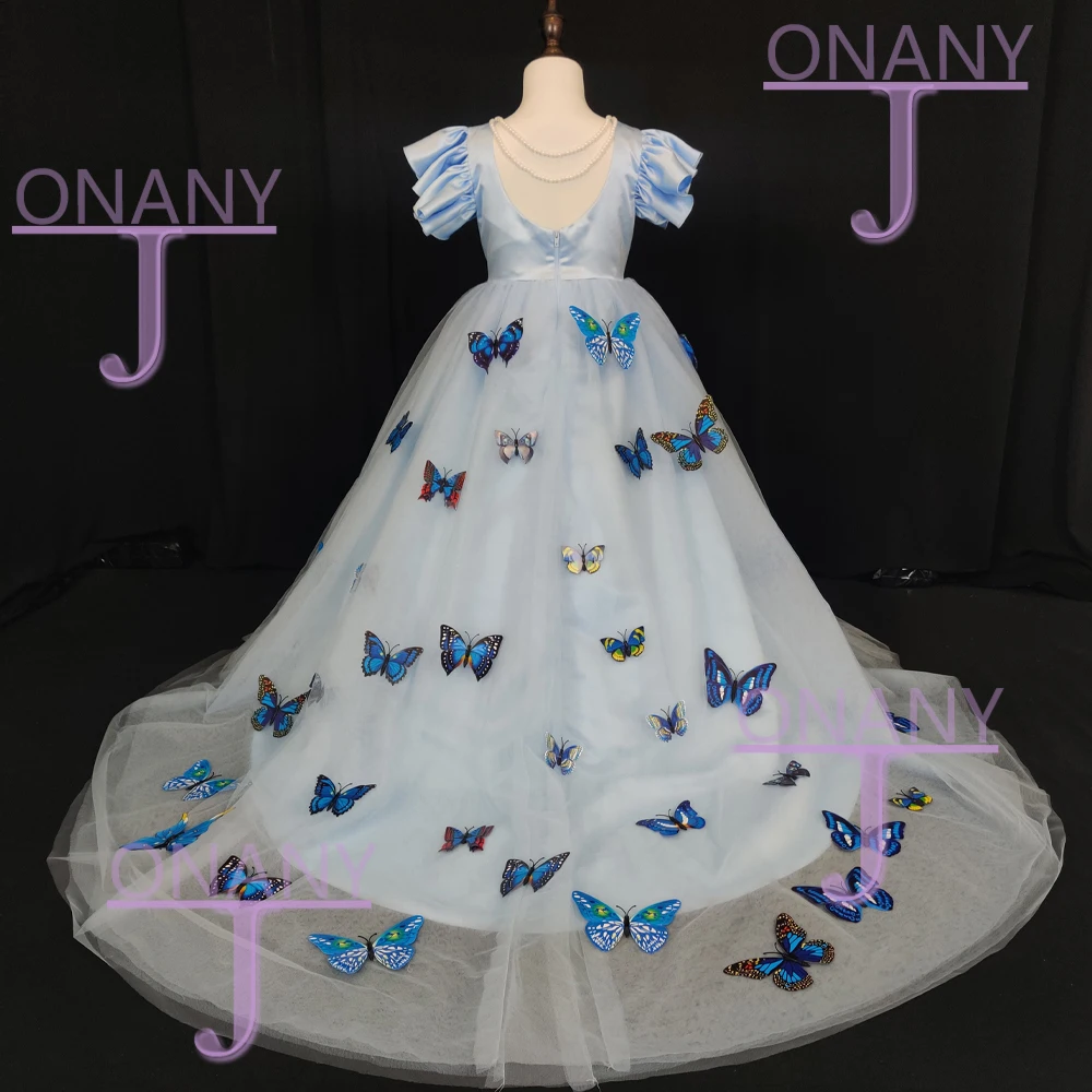 Nieuwe Collectie Boter Fly Ruches Prinses Bloem Meisje Jurken Kant Verjaardag Pageant Communie Robe De Demoiselle Baby Party