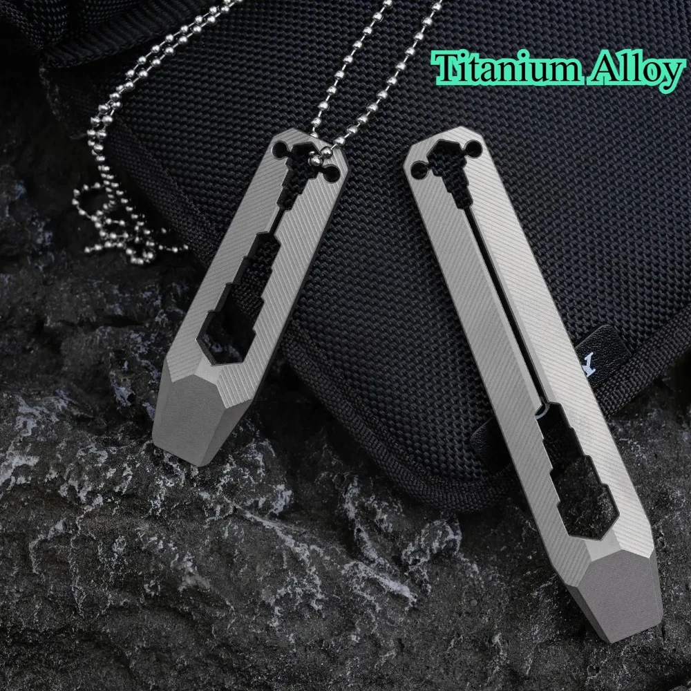 6.6/10CM Titanium Alloy CNC Multi Functional Key Reusable Self Defense Lightweight Outdoor Camping Tool EDC Suspension