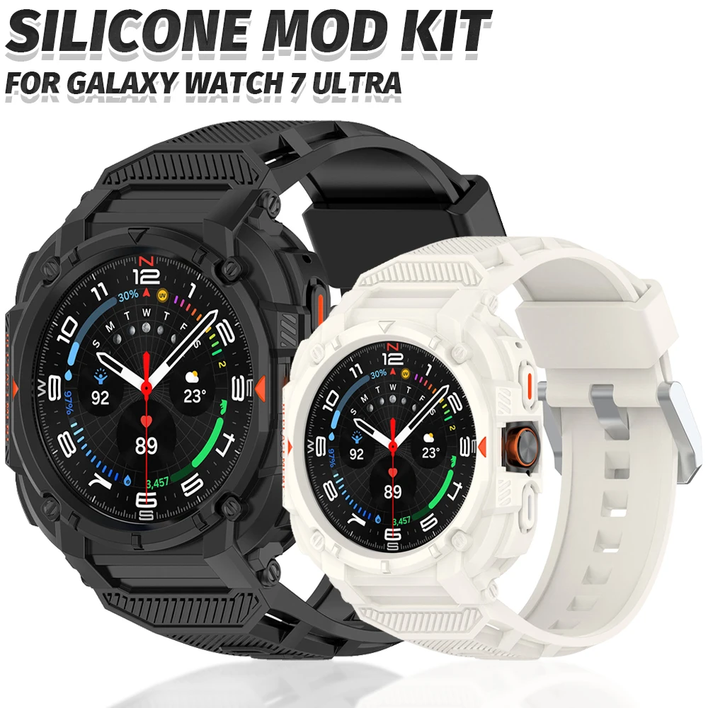 

Case+Strap for Samsung Galaxy Watch Ultra 47mm Strap Silicone Breathable Strap Replacement Band for Samsung Galaxy Ultra Correa