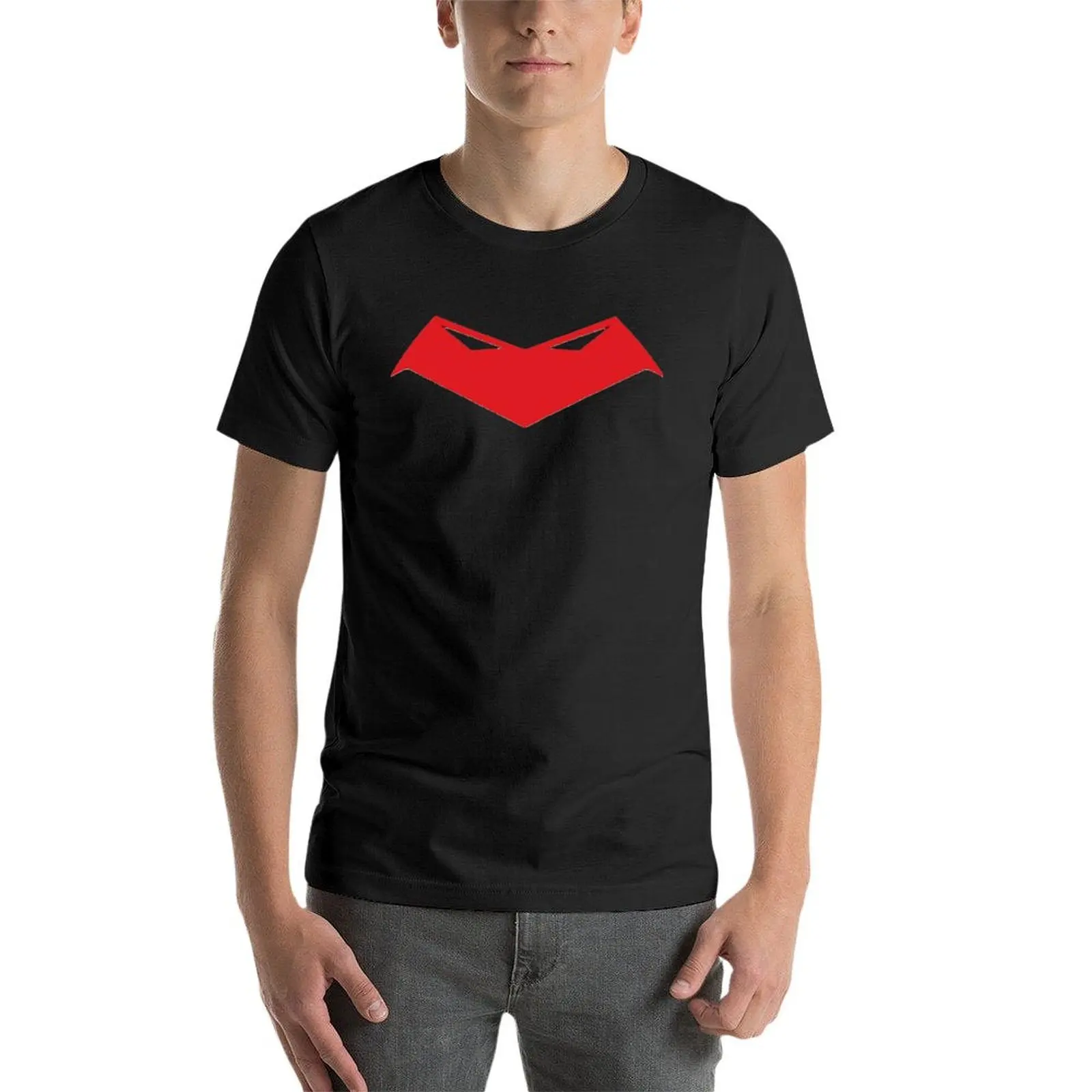 Camiseta de rebirth con capucha roja para hombre, camisetas grandes y altas, gráficos, gran tamaño