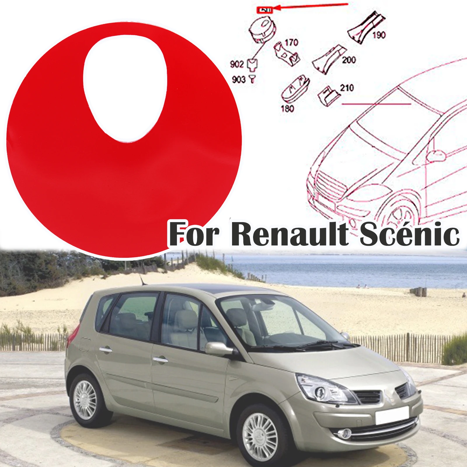 

For Renault Scénic II Rain Light Sensor Gel Pad Adhesive Film Silicone Sticker Windscreen Chip Repair Kit Fix Tape 2003 - 2009