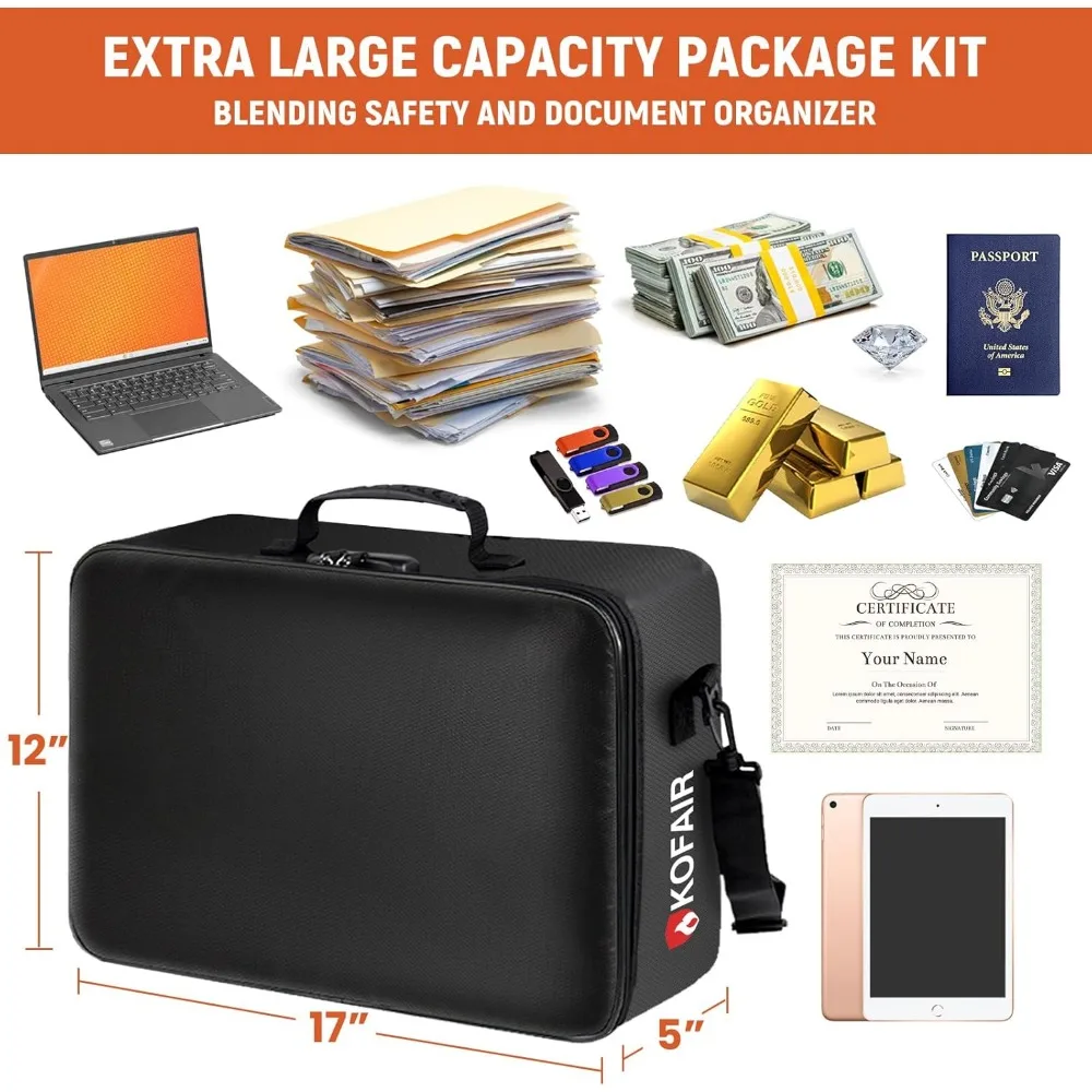 Bolsa para documentos (17 x 12 x 5 polegadas) com trava