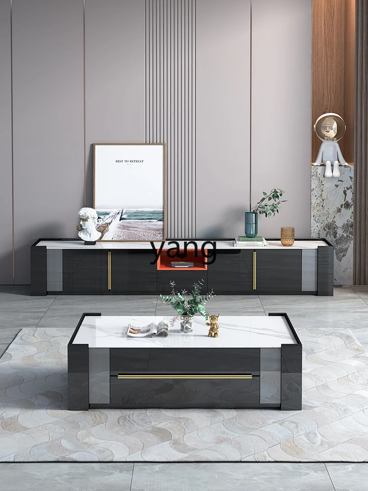 

LH Light Luxury Rock Plate Coffee Table TV Cabinet Combination casual Modern Living Room Home