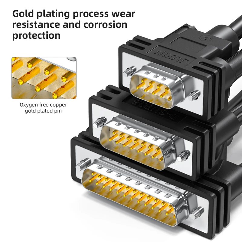 Industrial DB9 DB15 DB25 Single Head Serial Port Wire Copper Gold-plated 9/15/25Pin Terminal Connector DB9/15/25 Connecting Line