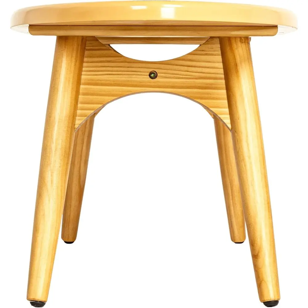 Ocean-Inspired Natural Wood Surfboard Coffee Table with Wave Pattern