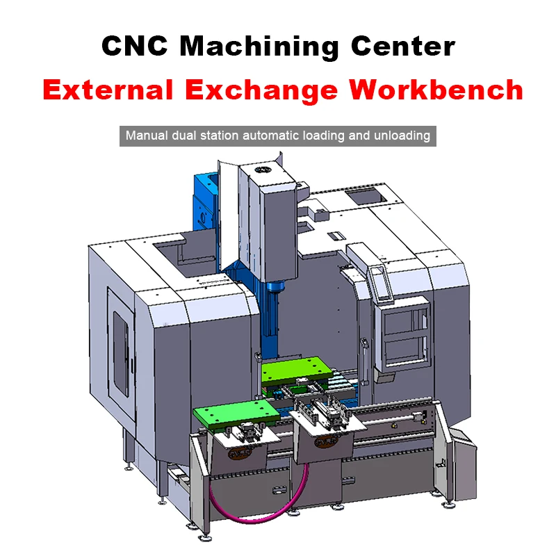 Dual station manual automatic loading and unloading CNC machining center external replacement workbench