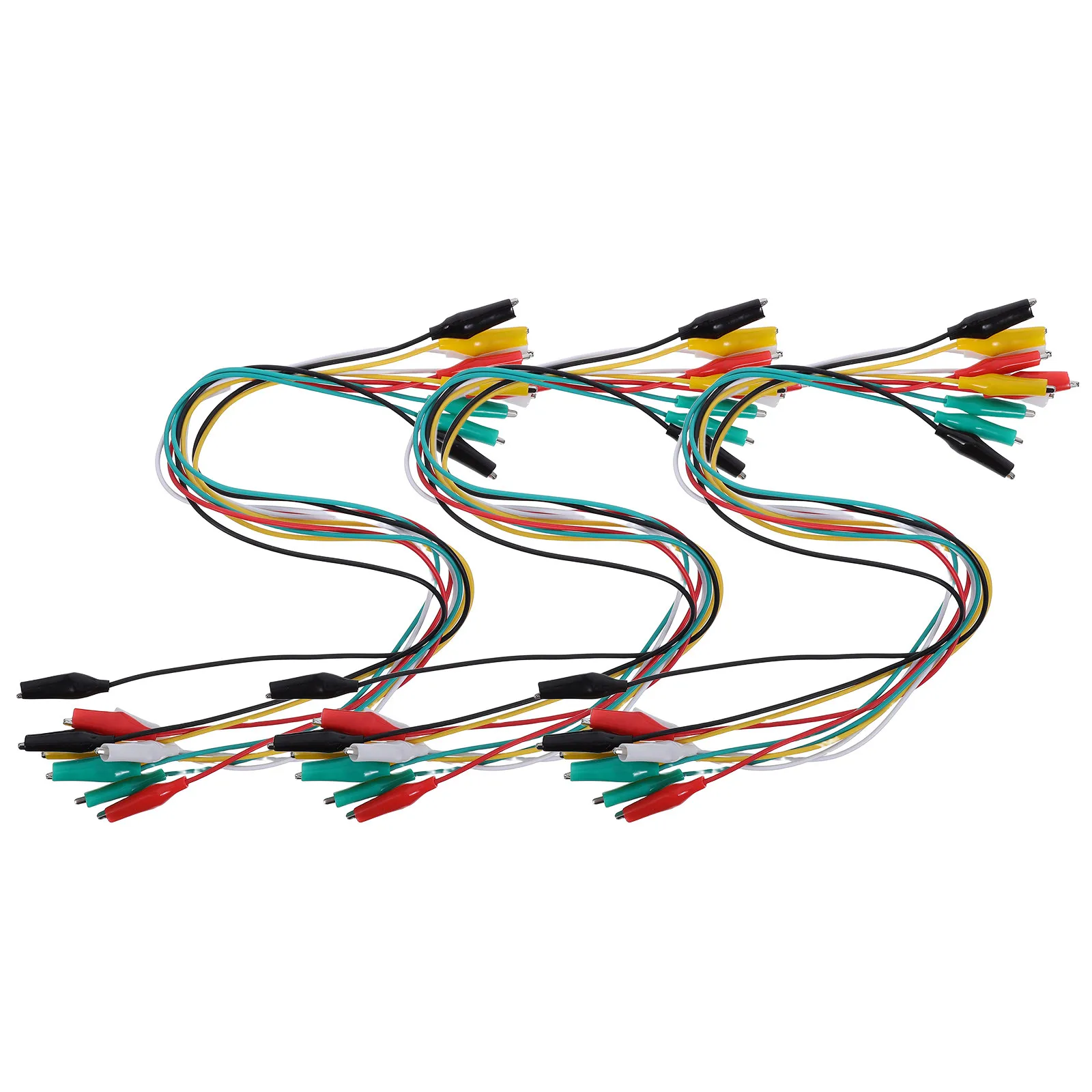 30Pcs Double Ended Alligator Clip Leads Insulated Electrical Test Leads Circuit Repair Jumper Wires 19.69in Clip Cord Wires