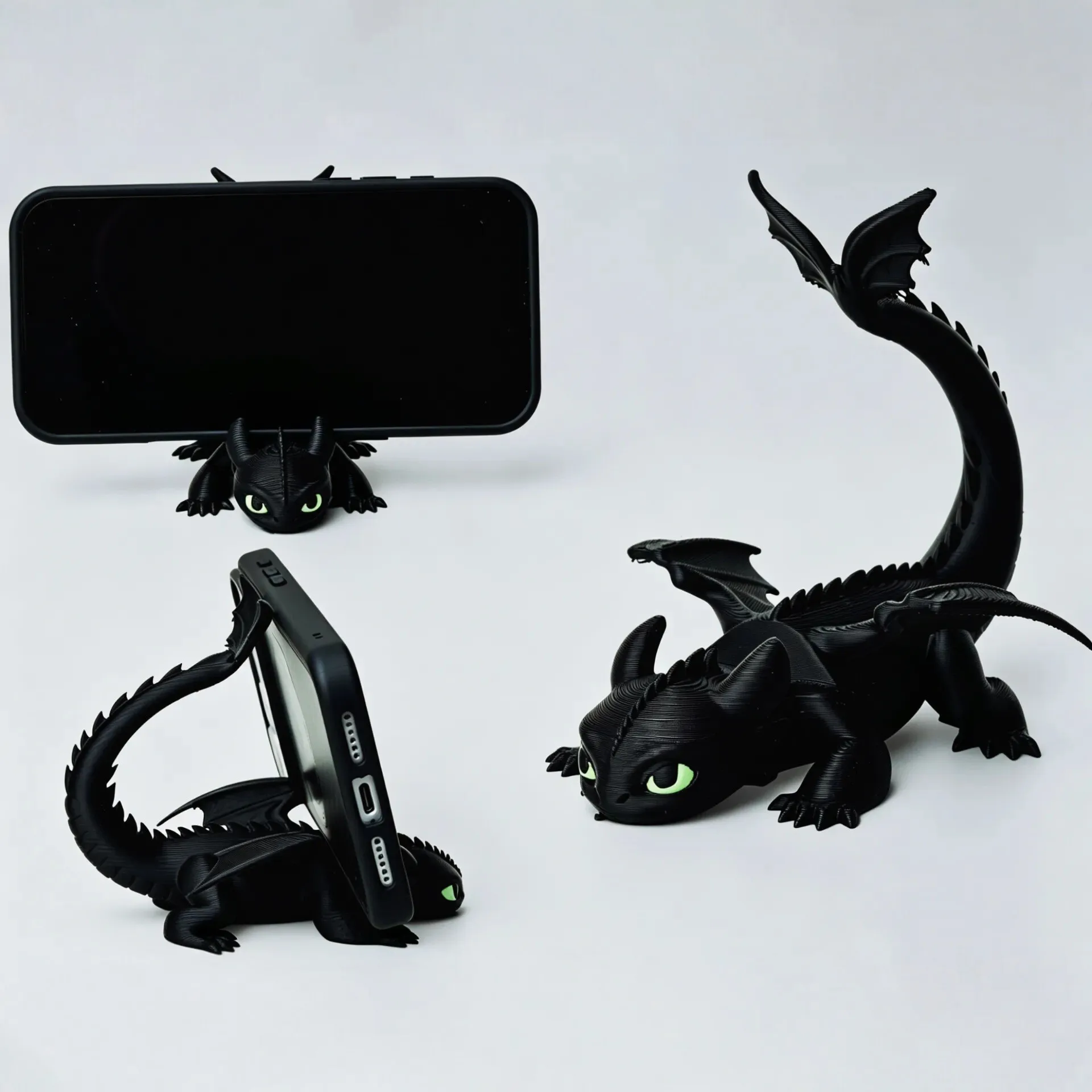 Cartoon Dragon Phone Holder, Night Fury Desktop Stand, Creative Ornament Mobile Phone Support for Table