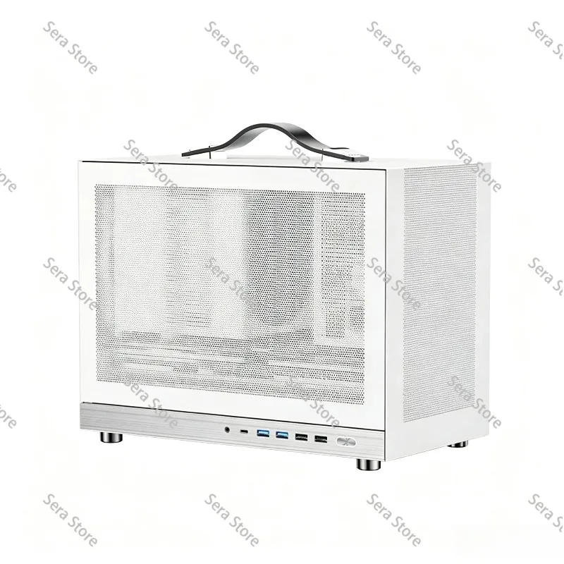 G300 Portable MATX Case with Handle Mini Desktop PC Chassis Micro-ATX Compact Carry Tower Empty