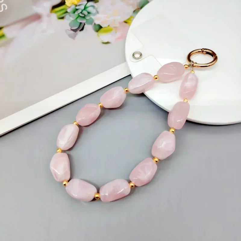 Dyeing Color Imitation Stone Phone Chain Keychain